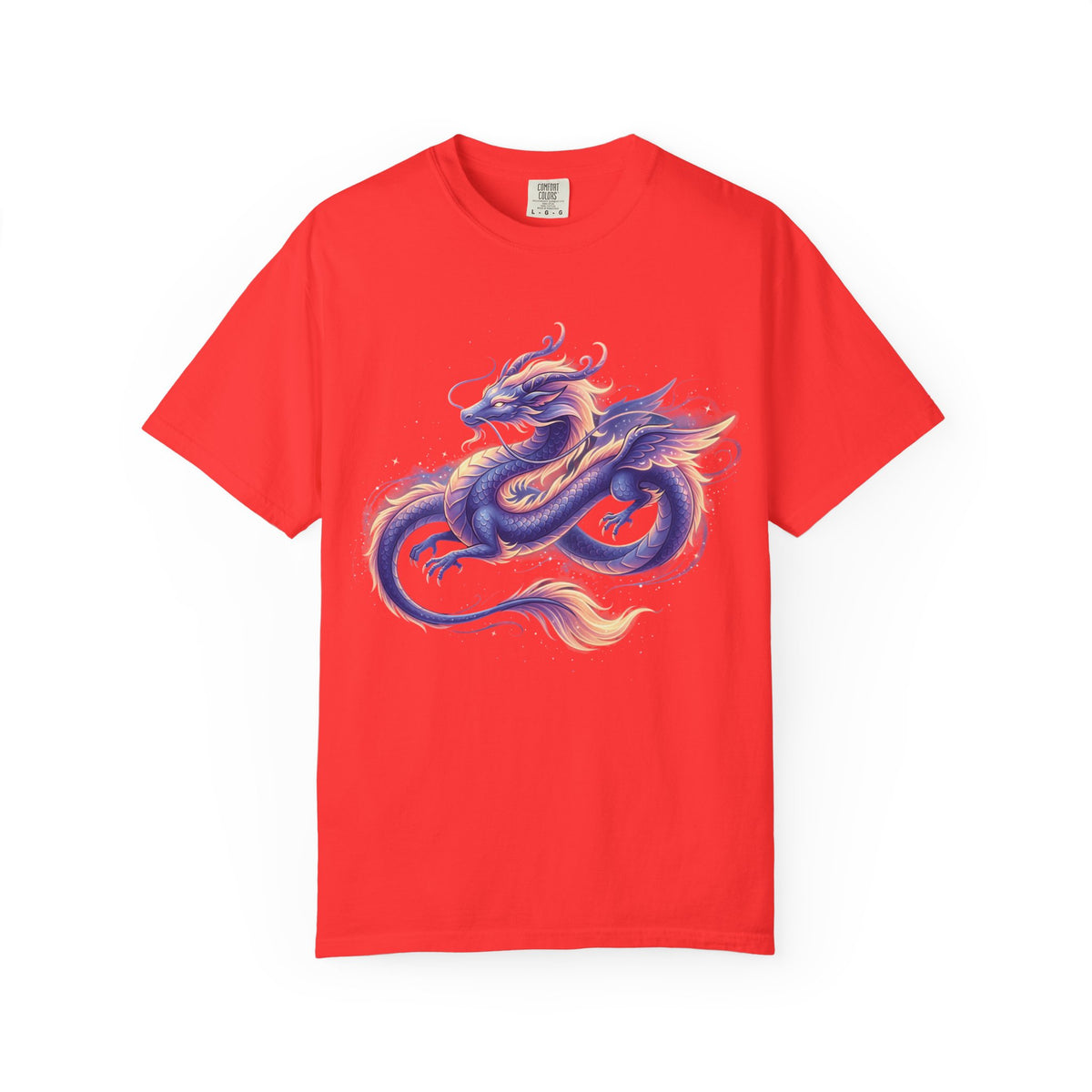 Dragon Art T‑Shirt — Purple & Gold Watercolor Dragon Graphic Tee