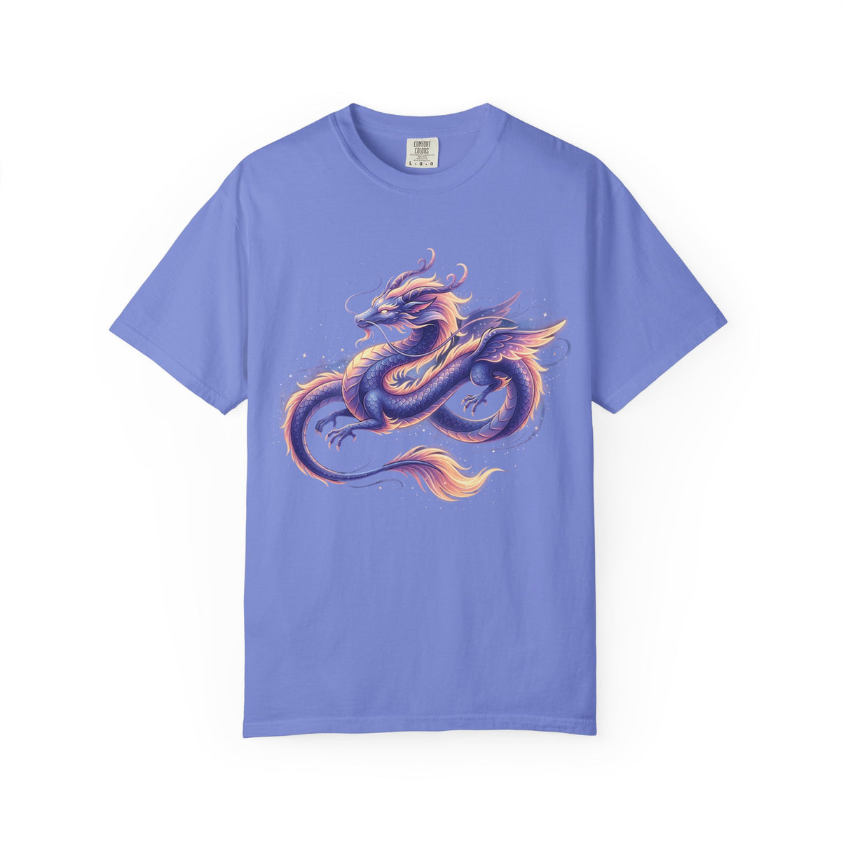 Dragon Art T‑Shirt — Purple & Gold Watercolor Dragon Graphic Tee