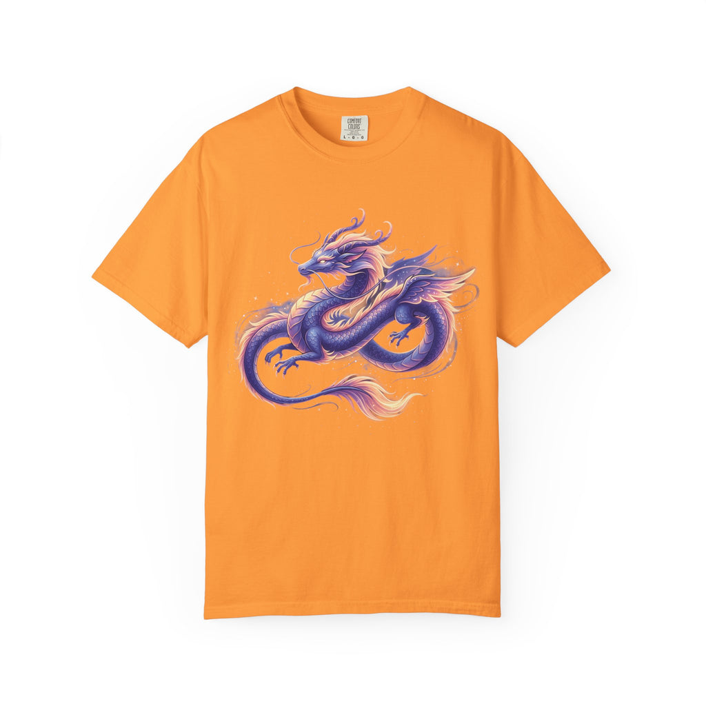 Dragon Art T‑Shirt — Purple & Gold Watercolor Dragon Graphic Tee