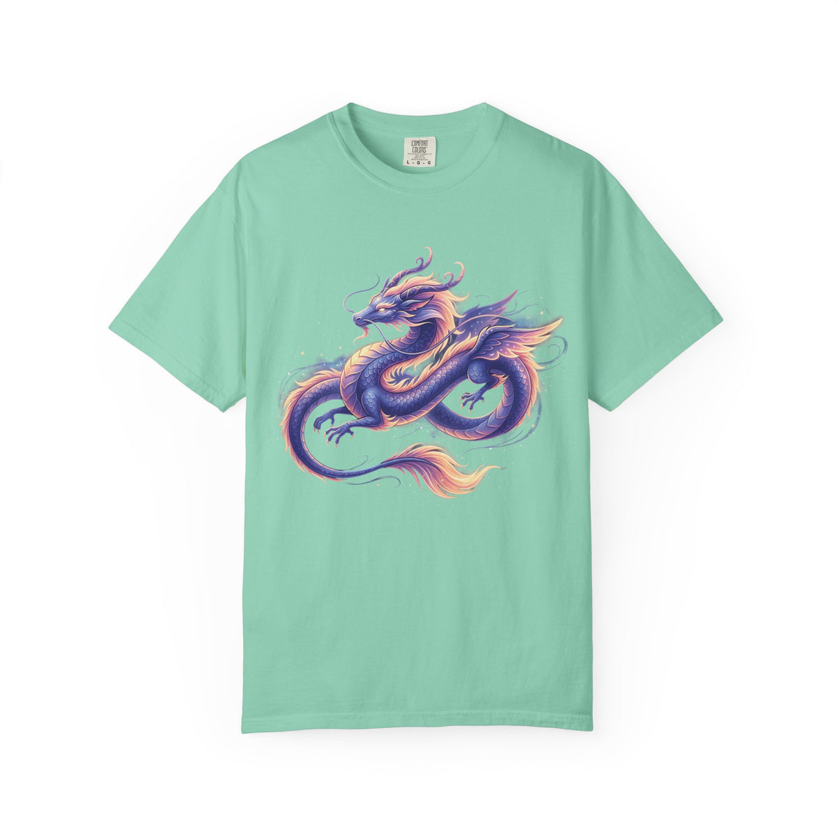 Dragon Art T‑Shirt — Purple & Gold Watercolor Dragon Graphic Tee