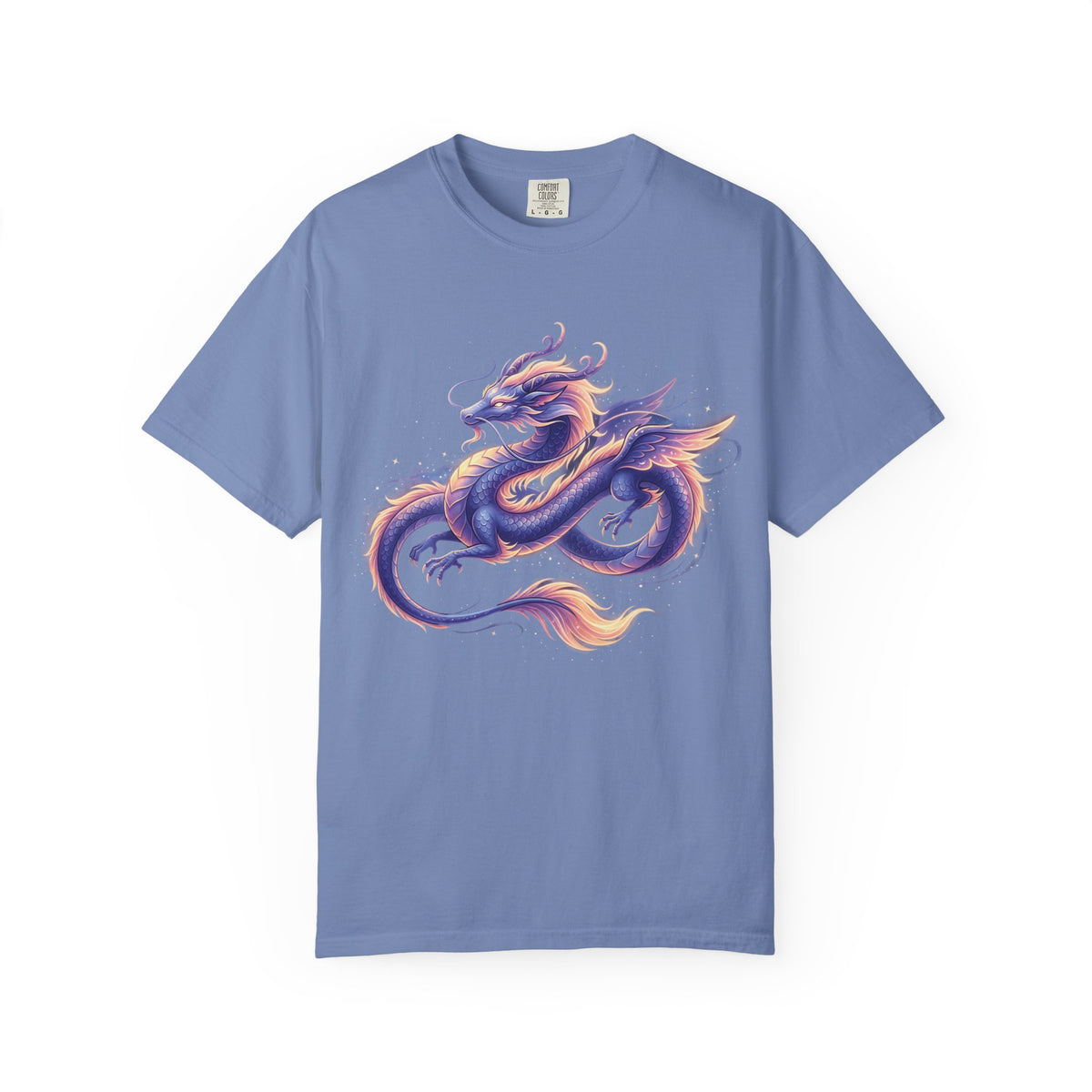 Dragon Art T‑Shirt — Purple & Gold Watercolor Dragon Graphic Tee