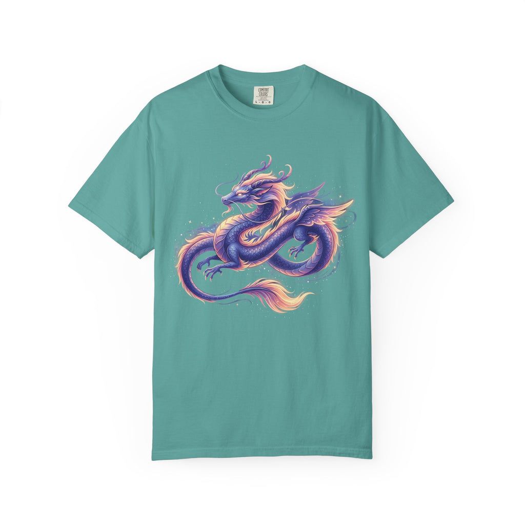Dragon Art T‑Shirt — Purple & Gold Watercolor Dragon Graphic Tee