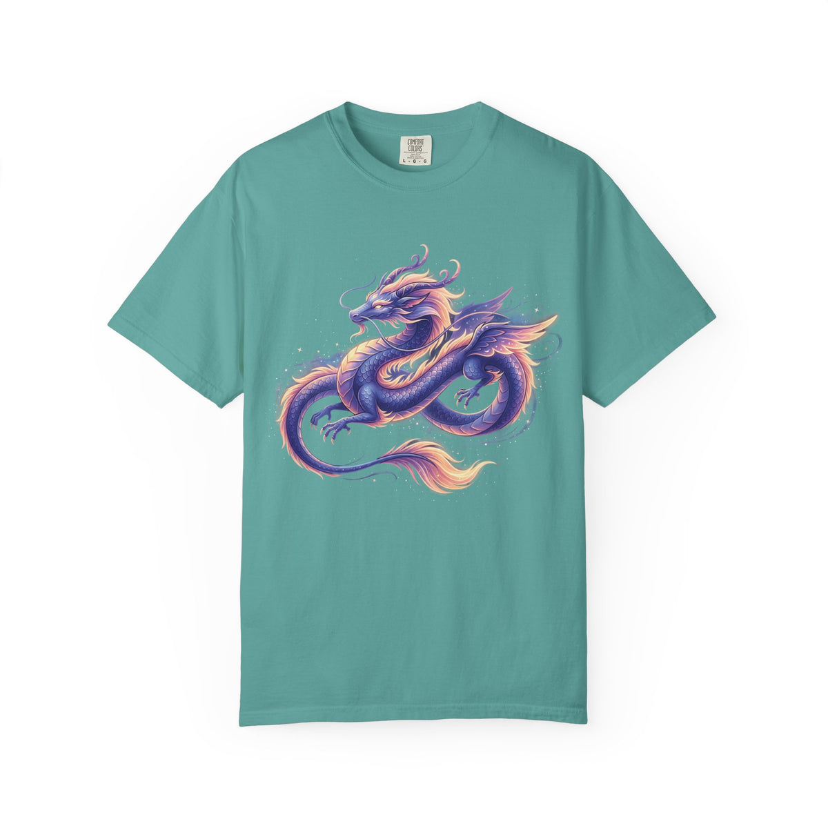 Dragon Art T‑Shirt — Purple & Gold Watercolor Dragon Graphic Tee