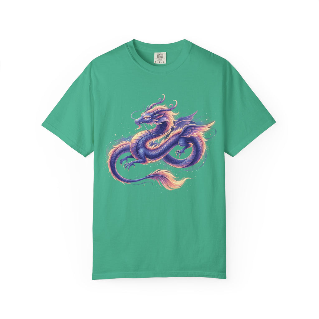 Dragon Art T‑Shirt — Purple & Gold Watercolor Dragon Graphic Tee