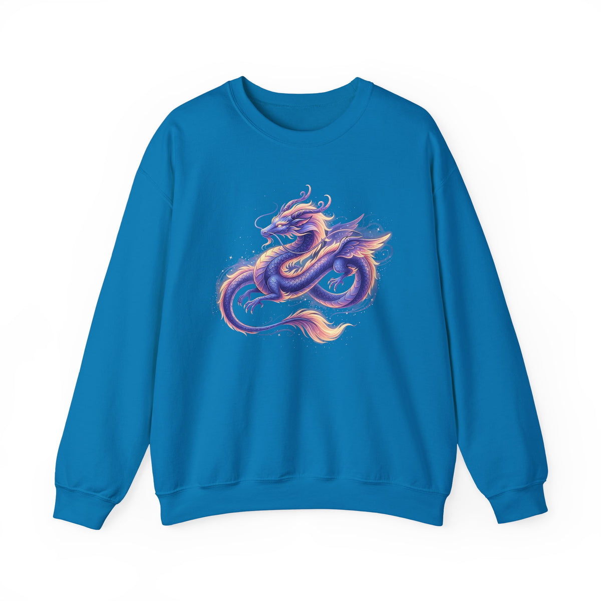 Purple Watercolor Dragon Crewneck Sweatshirt | Mythical Oriental Illustration