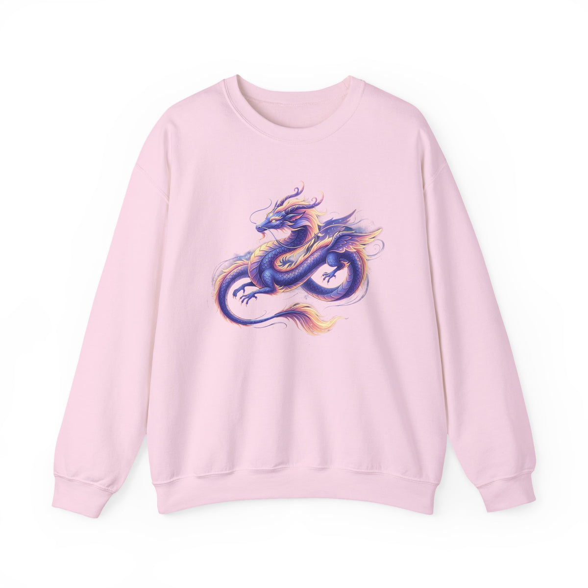 Purple Watercolor Dragon Crewneck Sweatshirt | Mythical Oriental Illustration