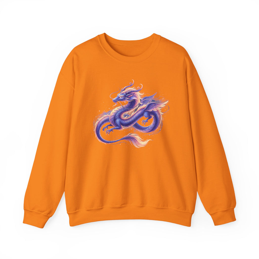 Purple Watercolor Dragon Crewneck Sweatshirt | Mythical Oriental Illustration