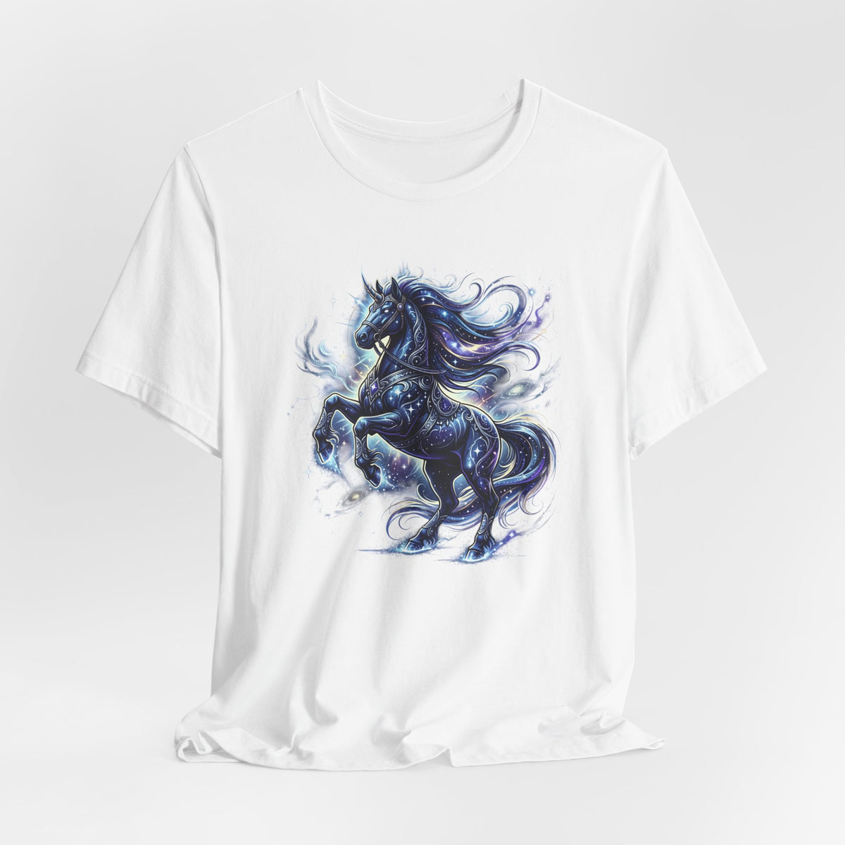 Mystic Night Stallion T-Shirt — Celestial Blue Horse Graphic Tee