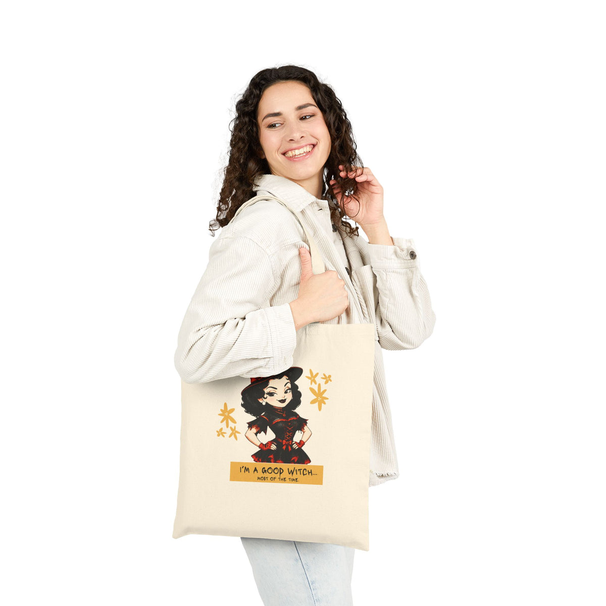 Witchy Cotton Canvas Tote Bag