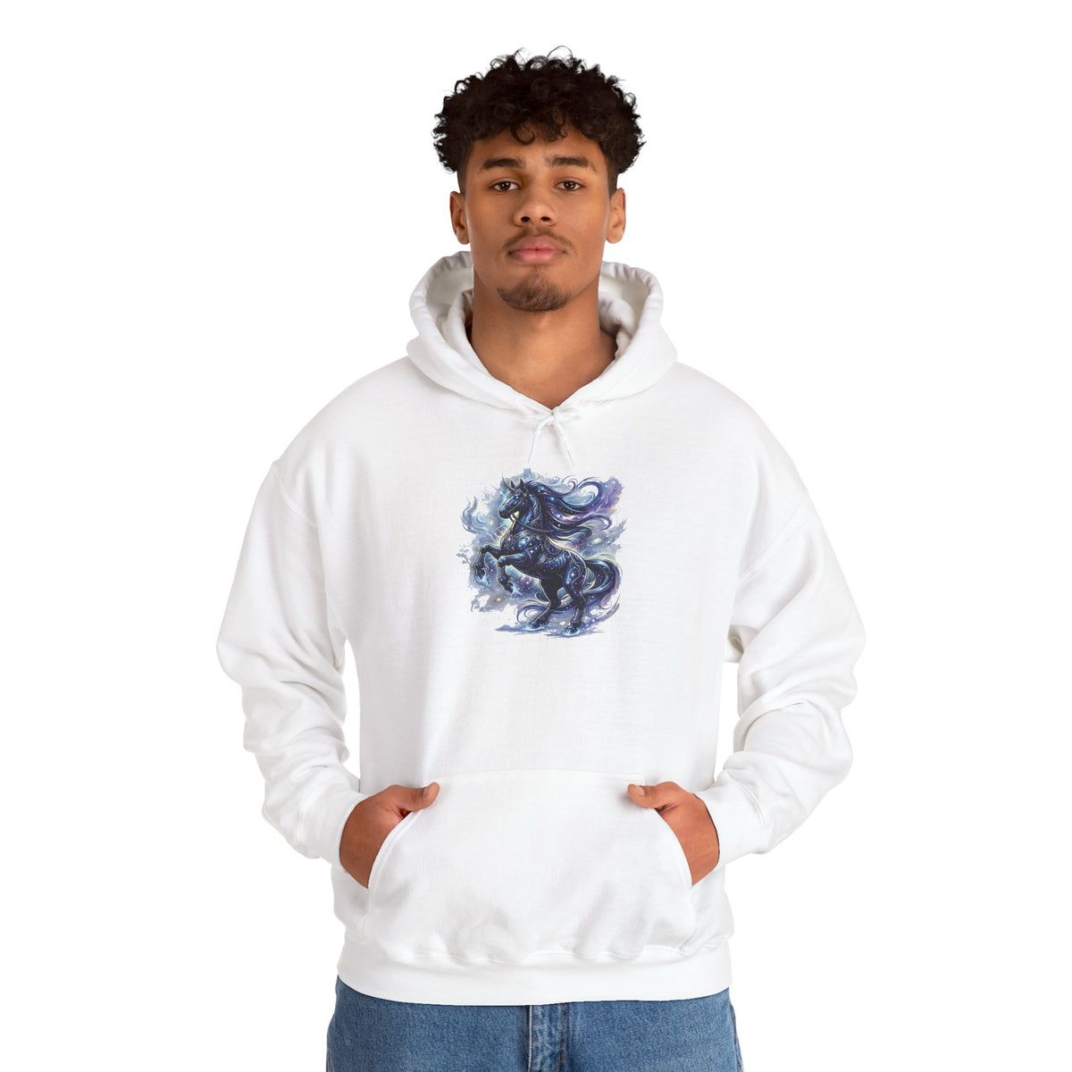 Galaxy Pegasus Hoodie – Starry Blue Mythical Horse Sweatshirt