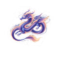 Iridescent Asian Dragon Kiss-Cut Stickers | Vinyl Die-Cut Sticker