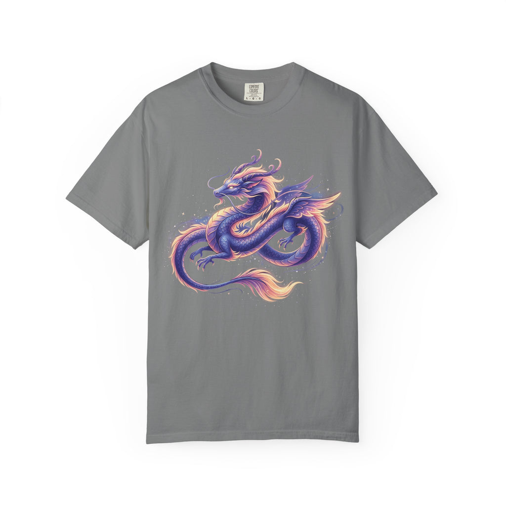 Dragon Art T‑Shirt — Purple & Gold Watercolor Dragon Graphic Tee