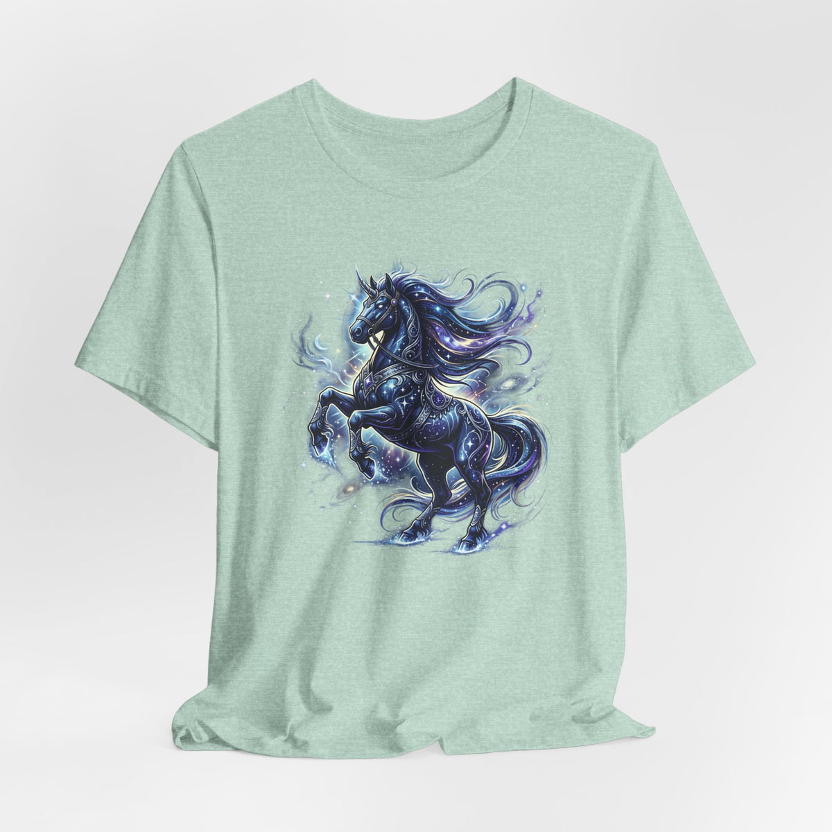 Mystic Night Stallion T-Shirt — Celestial Blue Horse Graphic Tee