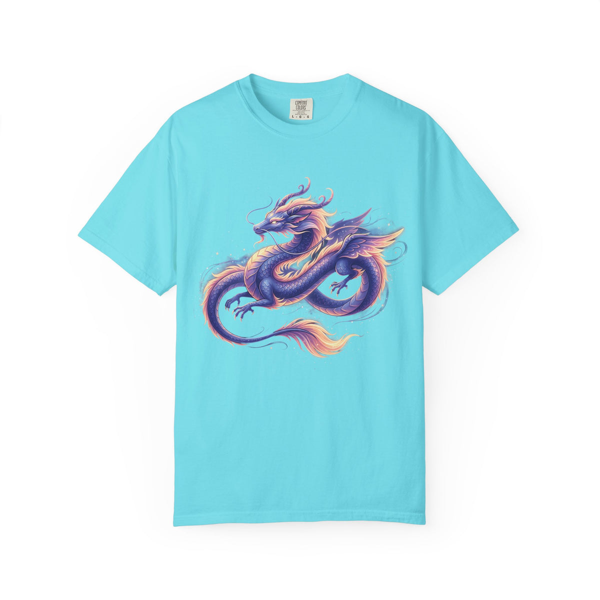 Dragon Art T‑Shirt — Purple & Gold Watercolor Dragon Graphic Tee