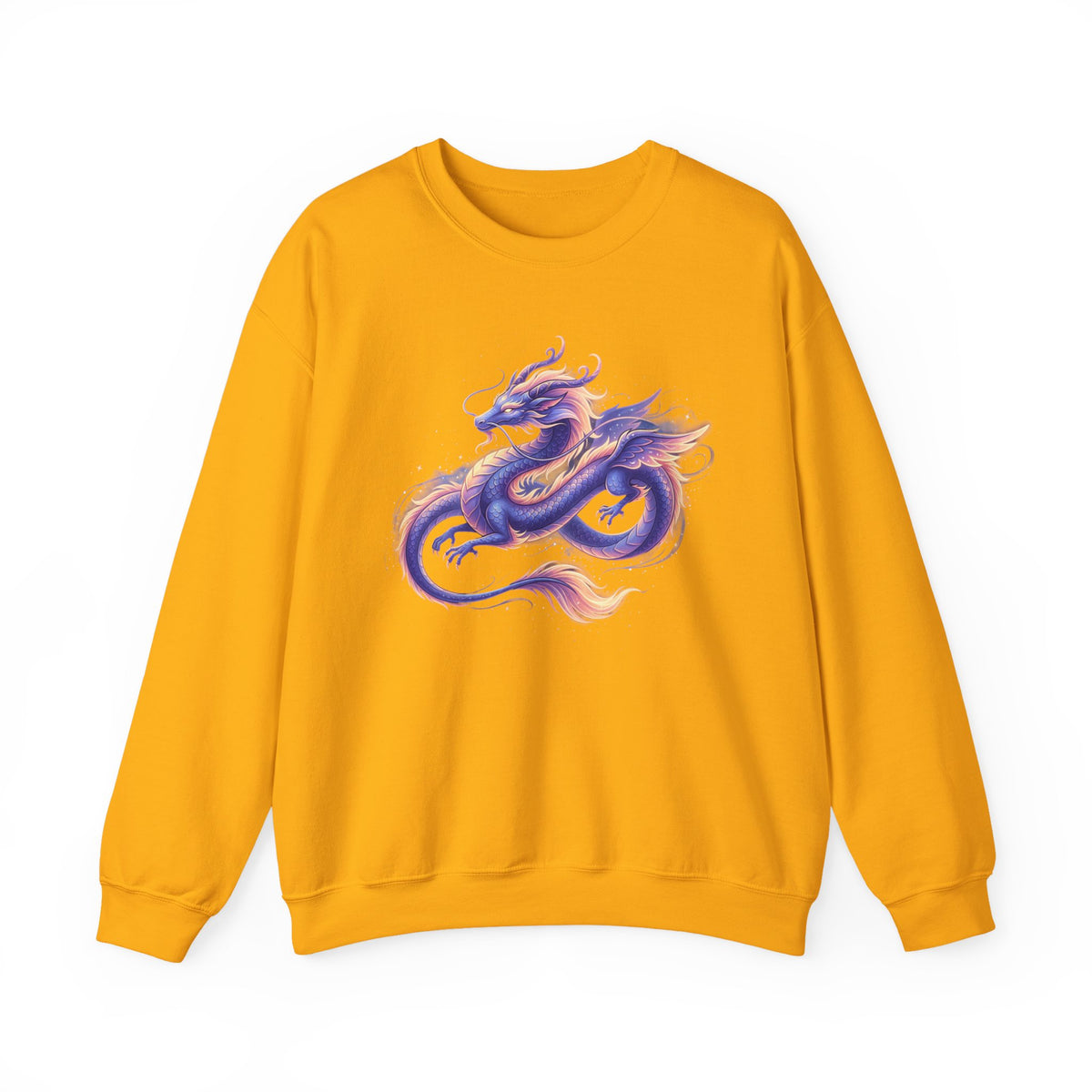 Purple Watercolor Dragon Crewneck Sweatshirt | Mythical Oriental Illustration