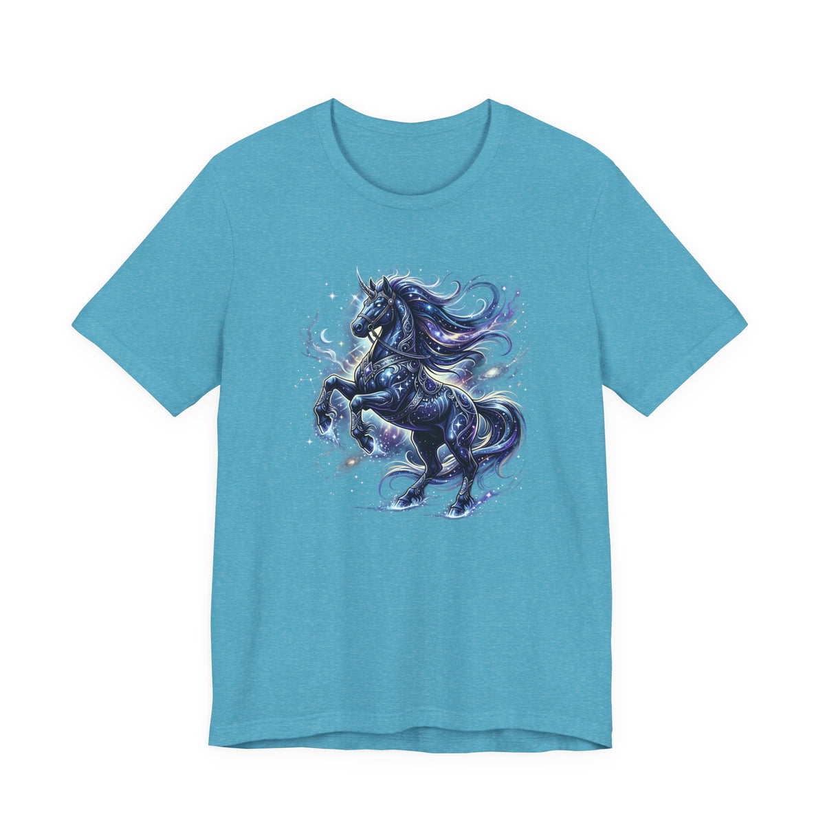 Mystic Night Stallion T-Shirt — Celestial Blue Horse Graphic Tee