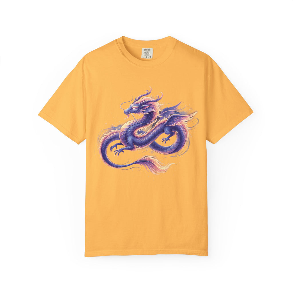 Dragon Art T‑Shirt — Purple & Gold Watercolor Dragon Graphic Tee