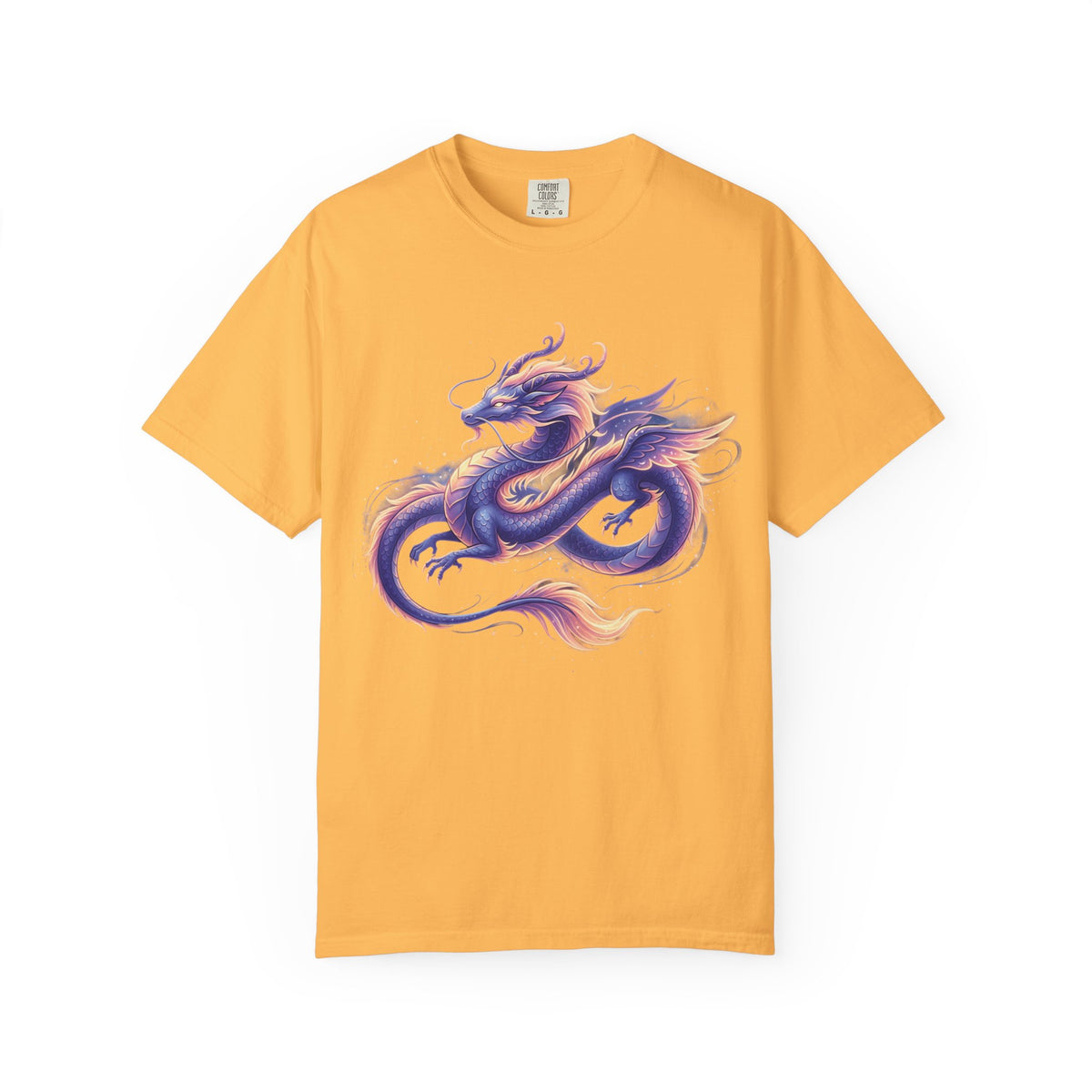 Dragon Art T‑Shirt — Purple & Gold Watercolor Dragon Graphic Tee