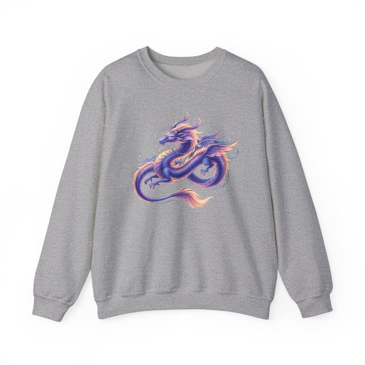 Purple Watercolor Dragon Crewneck Sweatshirt | Mythical Oriental Illustration