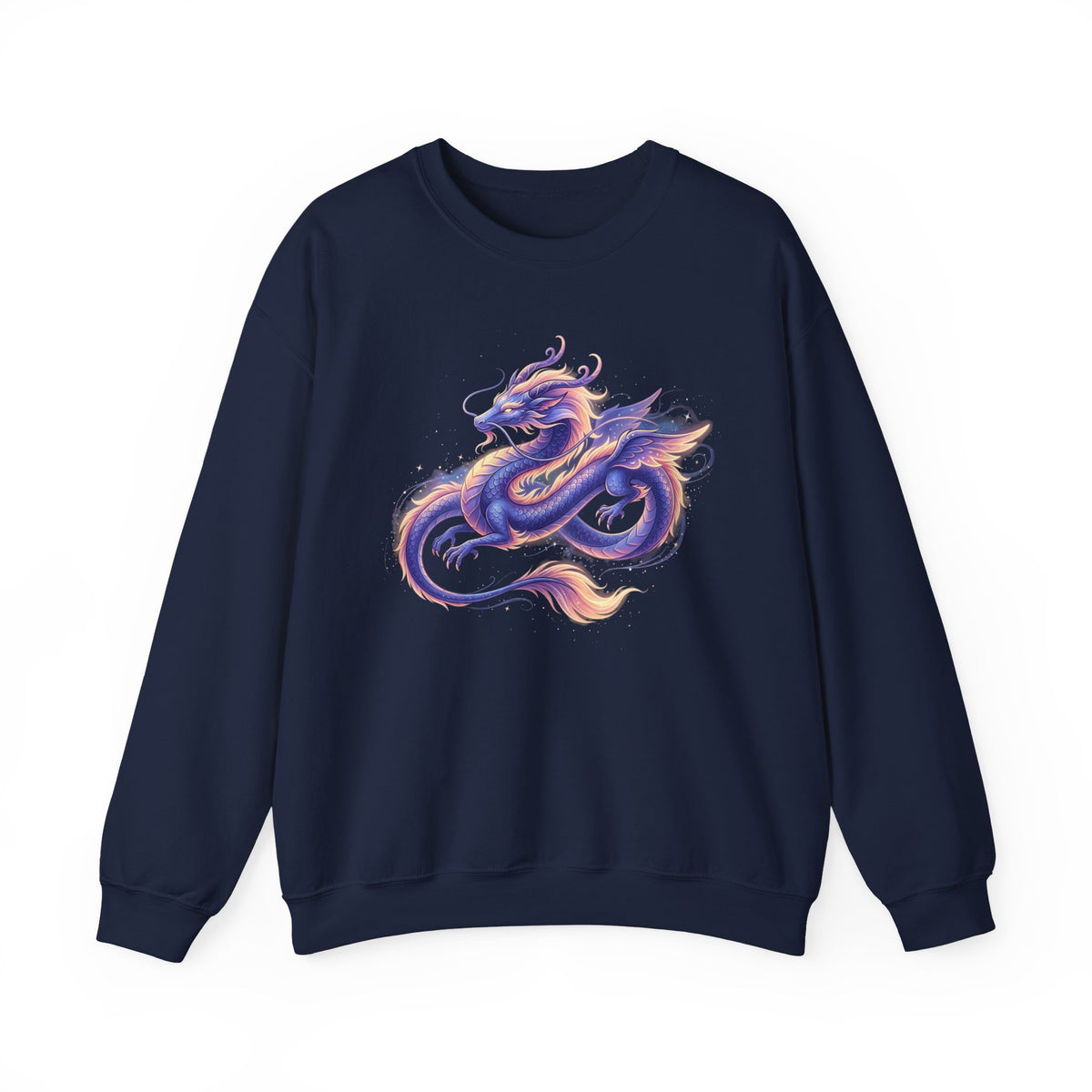 Purple Watercolor Dragon Crewneck Sweatshirt | Mythical Oriental Illustration