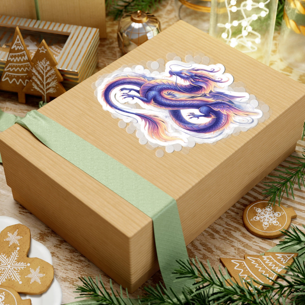 Iridescent Asian Dragon Kiss-Cut Stickers | Vinyl Die-Cut Sticker
