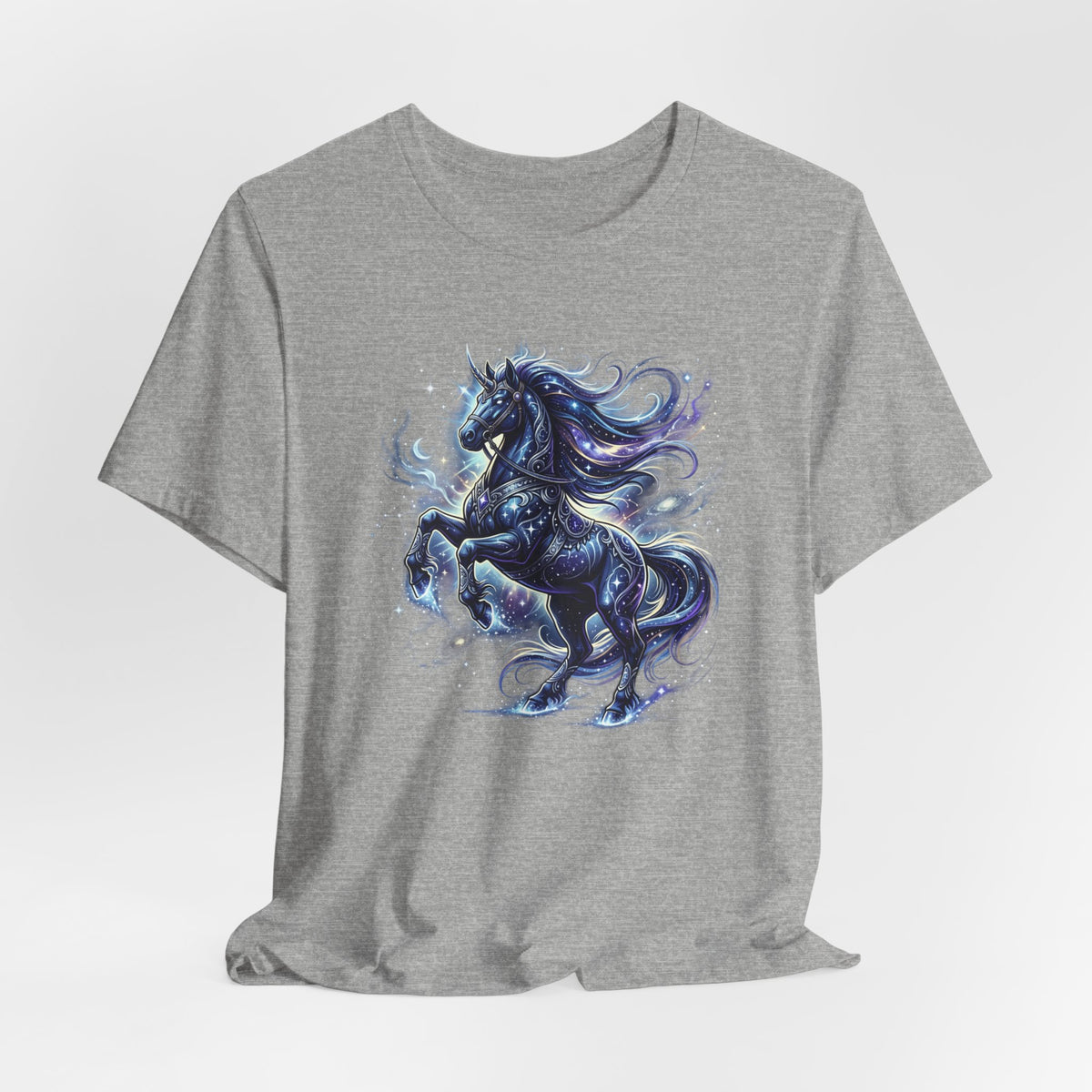 Mystic Night Stallion T-Shirt — Celestial Blue Horse Graphic Tee