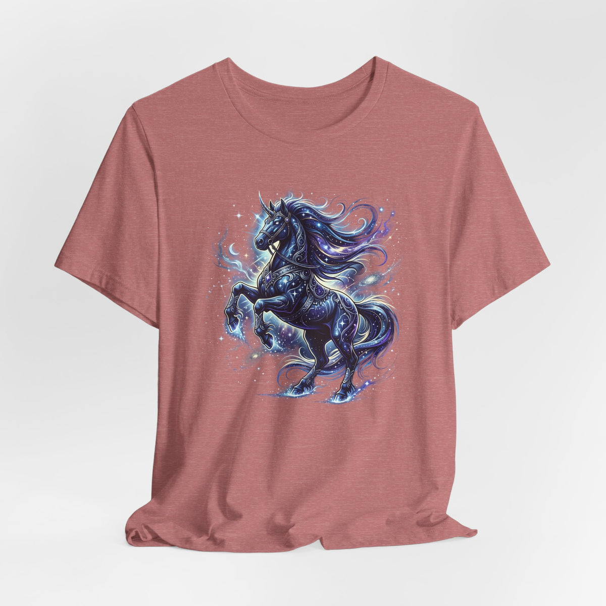 Mystic Night Stallion T-Shirt — Celestial Blue Horse Graphic Tee